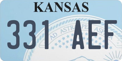KS license plate 331AEF