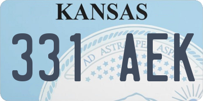 KS license plate 331AEK