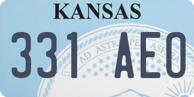 KS license plate 331AEO