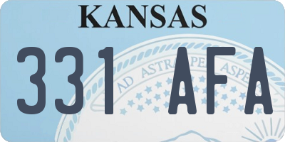 KS license plate 331AFA