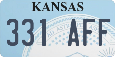 KS license plate 331AFF