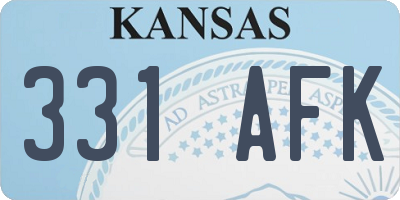 KS license plate 331AFK