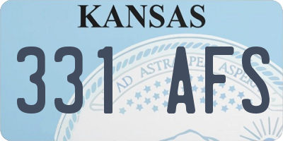 KS license plate 331AFS