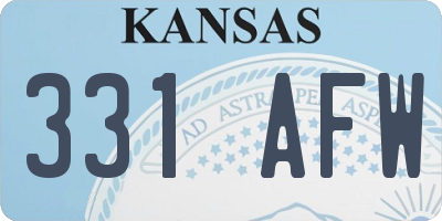 KS license plate 331AFW