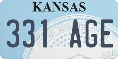 KS license plate 331AGE