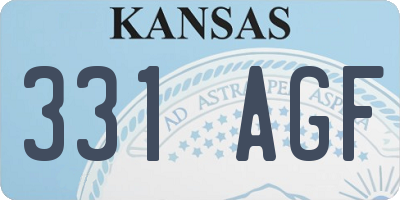 KS license plate 331AGF