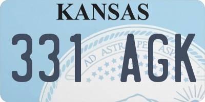 KS license plate 331AGK