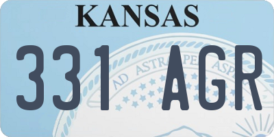 KS license plate 331AGR