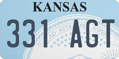 KS license plate 331AGT