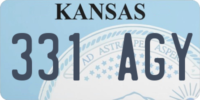KS license plate 331AGY