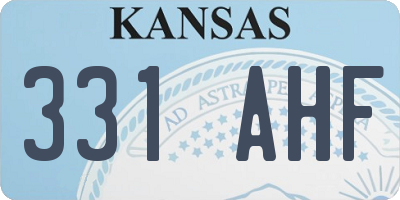 KS license plate 331AHF