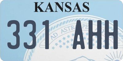 KS license plate 331AHH