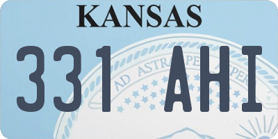 KS license plate 331AHI