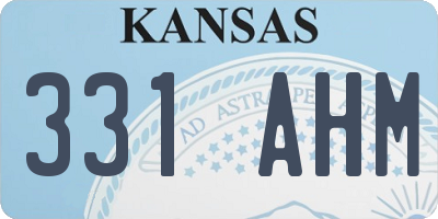 KS license plate 331AHM