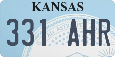 KS license plate 331AHR