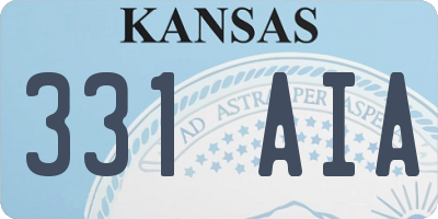 KS license plate 331AIA