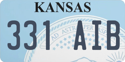 KS license plate 331AIB