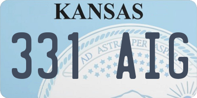 KS license plate 331AIG