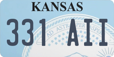 KS license plate 331AII
