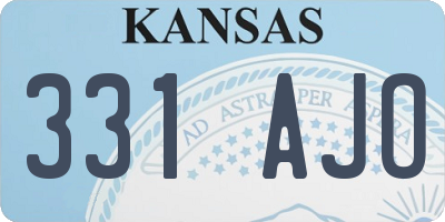 KS license plate 331AJO