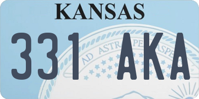 KS license plate 331AKA
