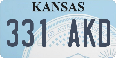 KS license plate 331AKD