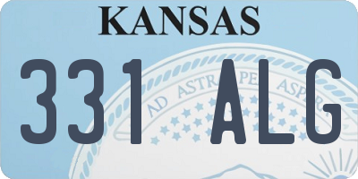 KS license plate 331ALG