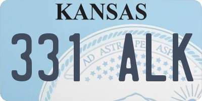 KS license plate 331ALK