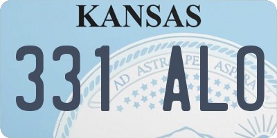 KS license plate 331ALO