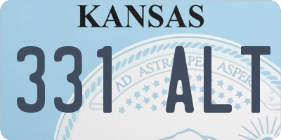 KS license plate 331ALT