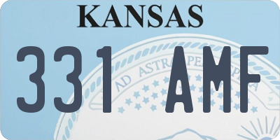 KS license plate 331AMF
