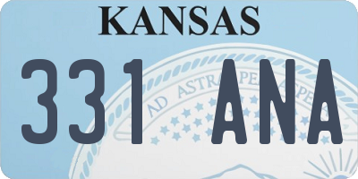 KS license plate 331ANA
