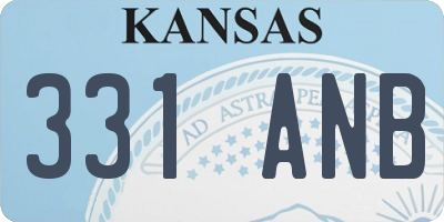 KS license plate 331ANB