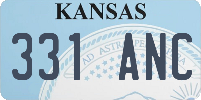 KS license plate 331ANC
