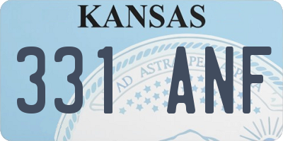 KS license plate 331ANF