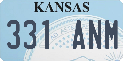KS license plate 331ANM