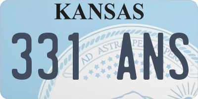 KS license plate 331ANS