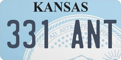 KS license plate 331ANT
