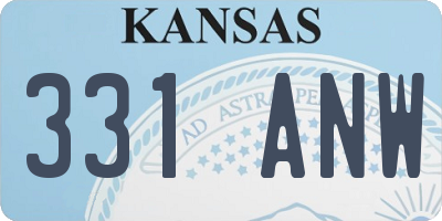 KS license plate 331ANW