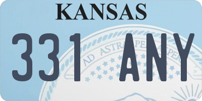 KS license plate 331ANY