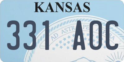 KS license plate 331AOC