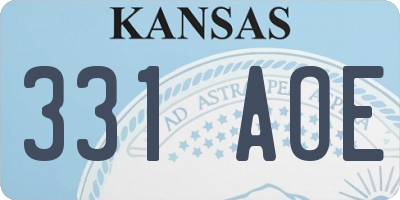 KS license plate 331AOE