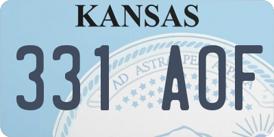 KS license plate 331AOF