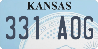 KS license plate 331AOG