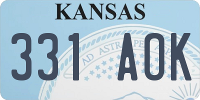 KS license plate 331AOK