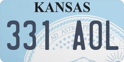 KS license plate 331AOL