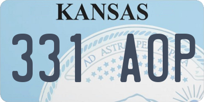 KS license plate 331AOP