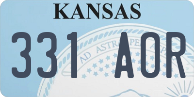 KS license plate 331AOR