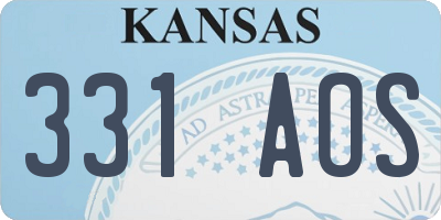 KS license plate 331AOS