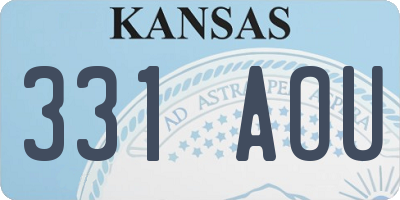 KS license plate 331AOU